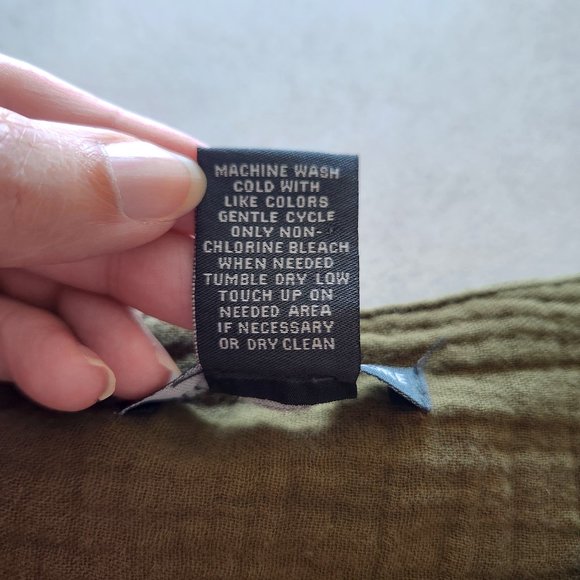 Chelsea and Theodore Moss Green 100% Cotton Double Gauze Midi Dress Size L - Picture 13 of 17